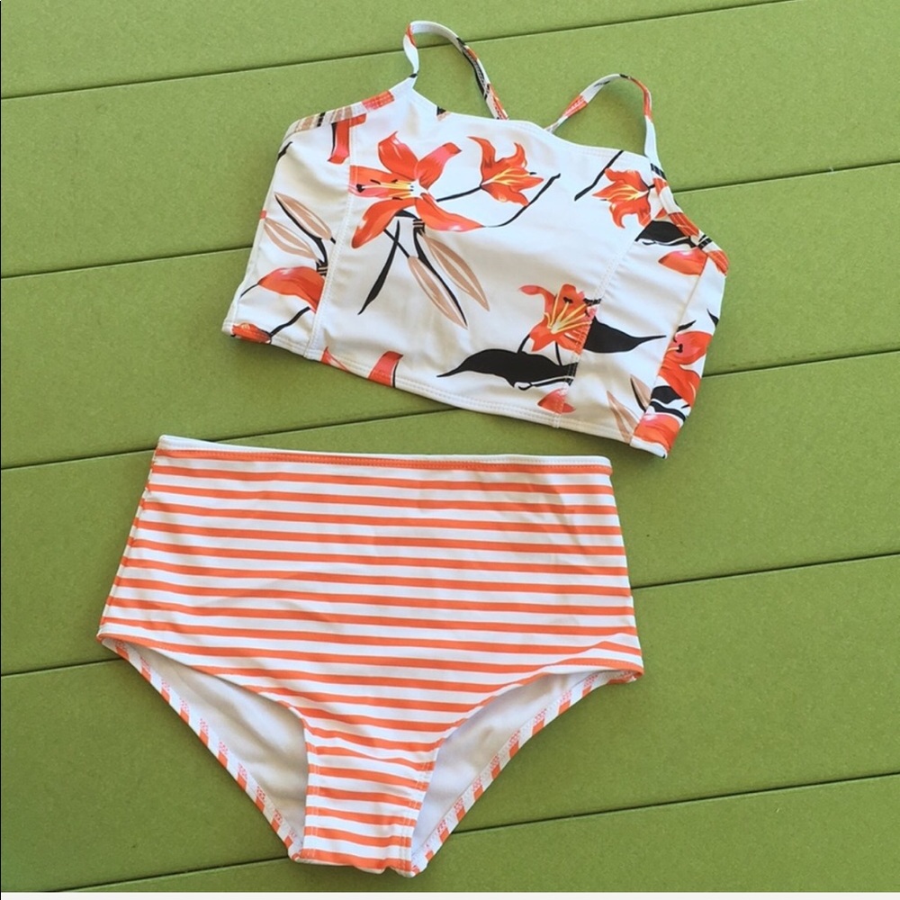 Floral Print and Striped Bikini - Picture 5 of 5